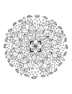 Mandala to color flowers vegetation to print 10